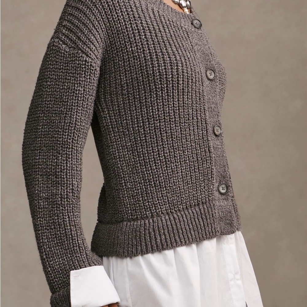 Anthropologie Charcoal Cardigan Sweater
